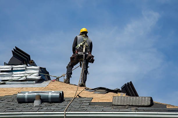 Professional Gutter Installation technician working in Pellville, KY
